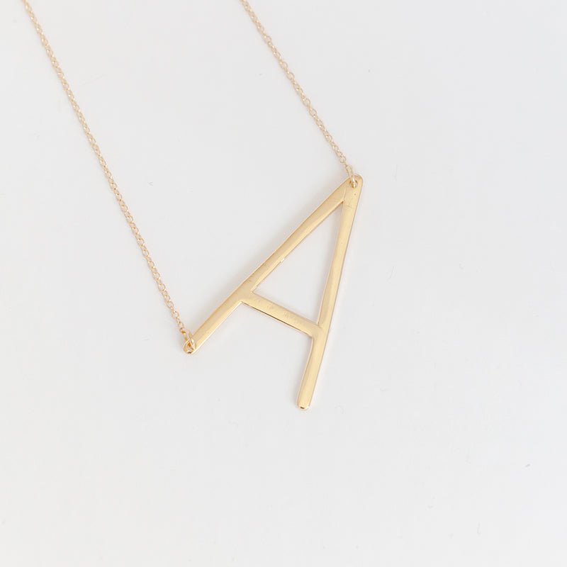 Sideways Large Initial Necklace