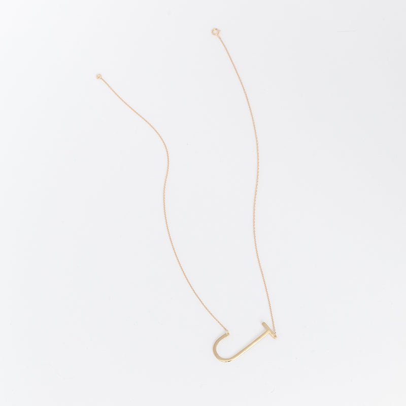 Sideways Large Initial Necklace