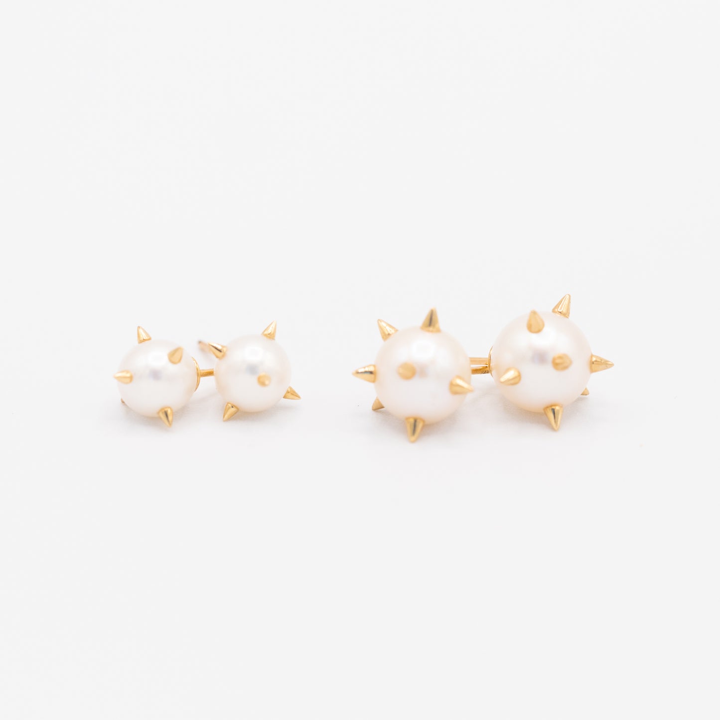 Large Pearl Spike Studs - 2 Pair