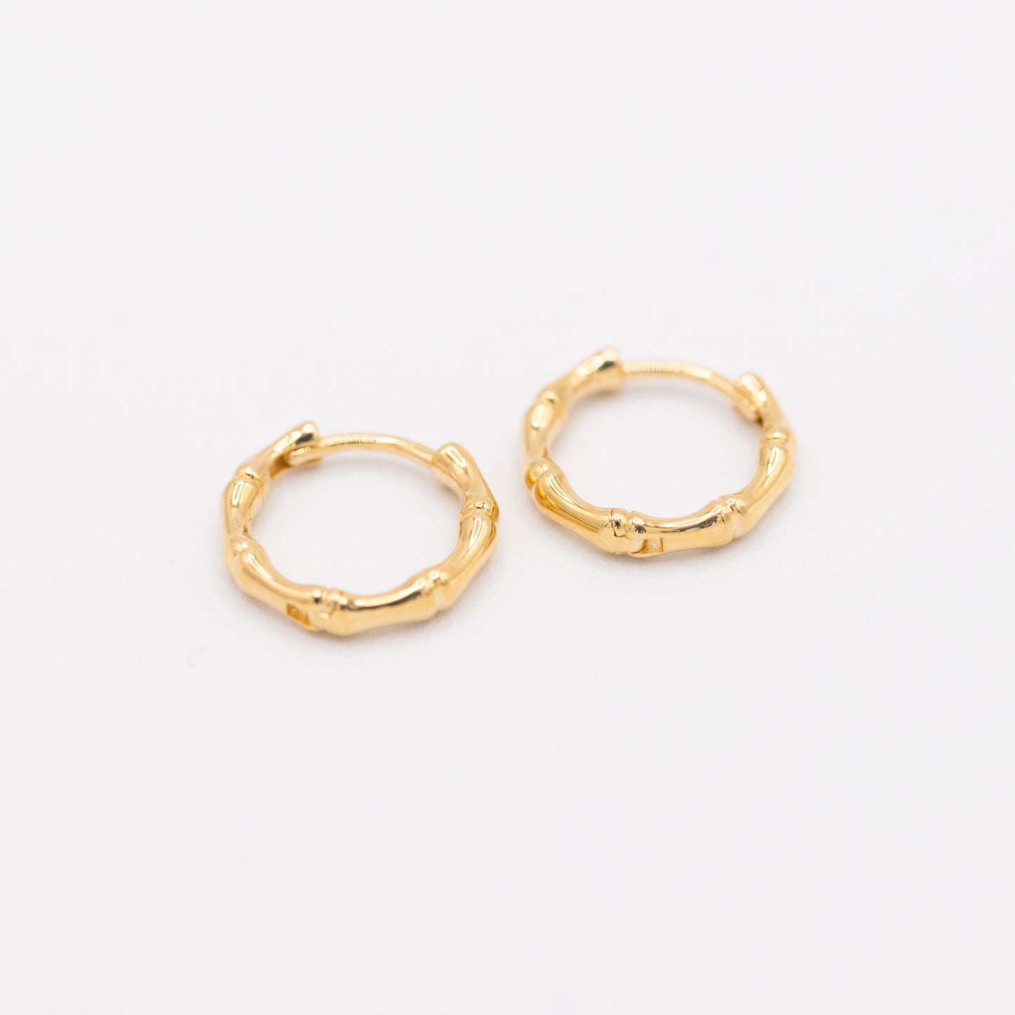 Small Bamboo Huggie Hoop Earrings