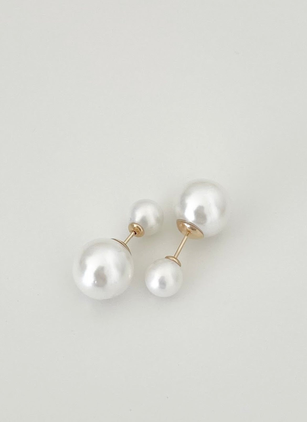 Extra Large Bian Double Pearl Studs- Top View