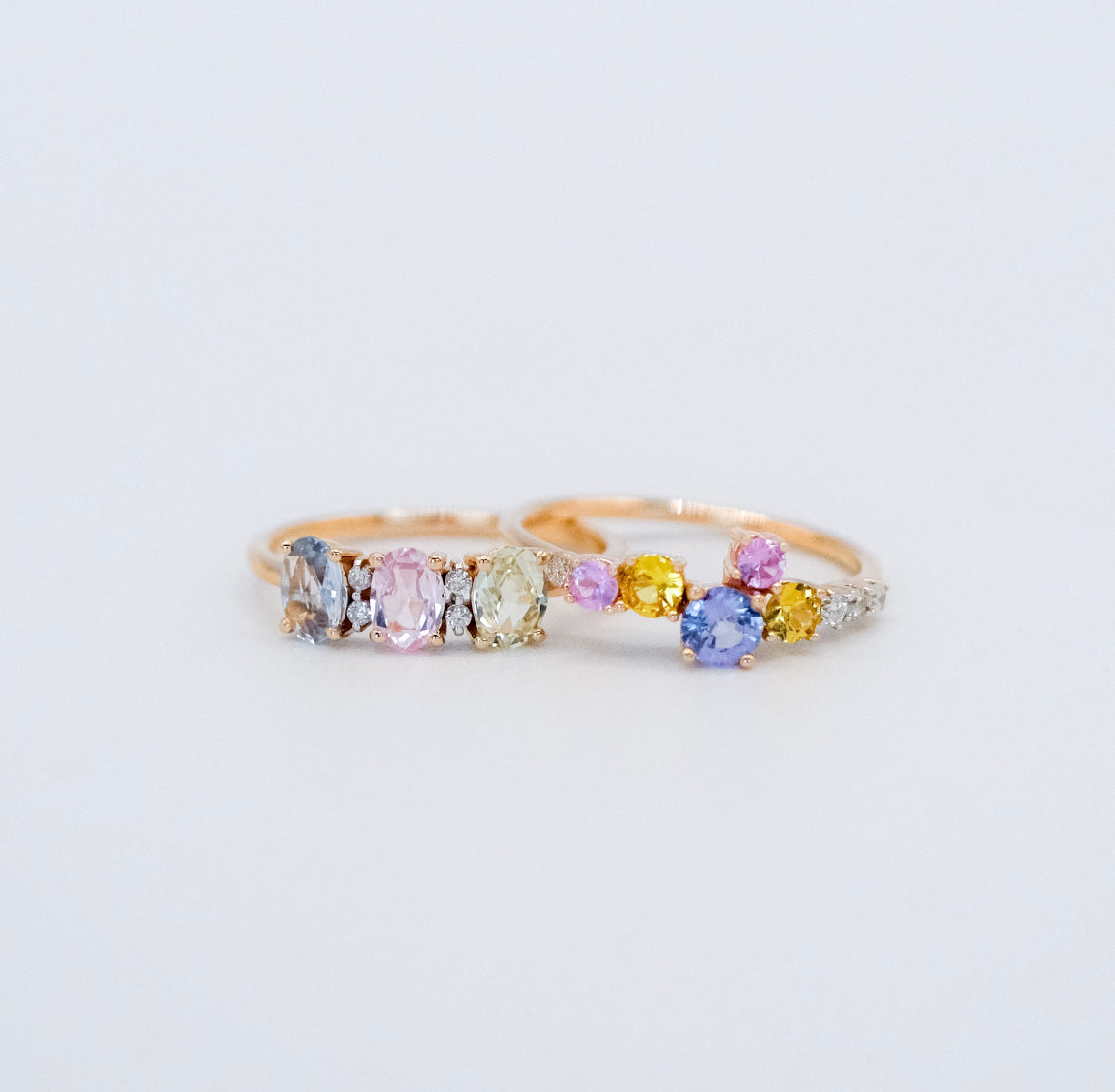 Softest Hue Pastel Sapphire Rings