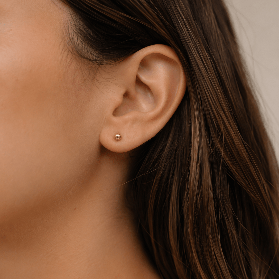 3mm Gold Glimmer Studs - Lu and Lo Jewellery