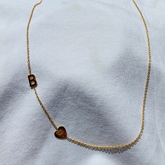 Personalized Initial and Heart Necklace for Moms