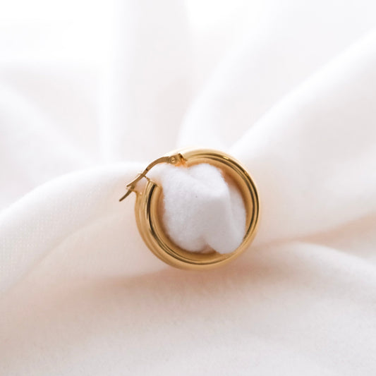 Golden Tube Hoops - Small