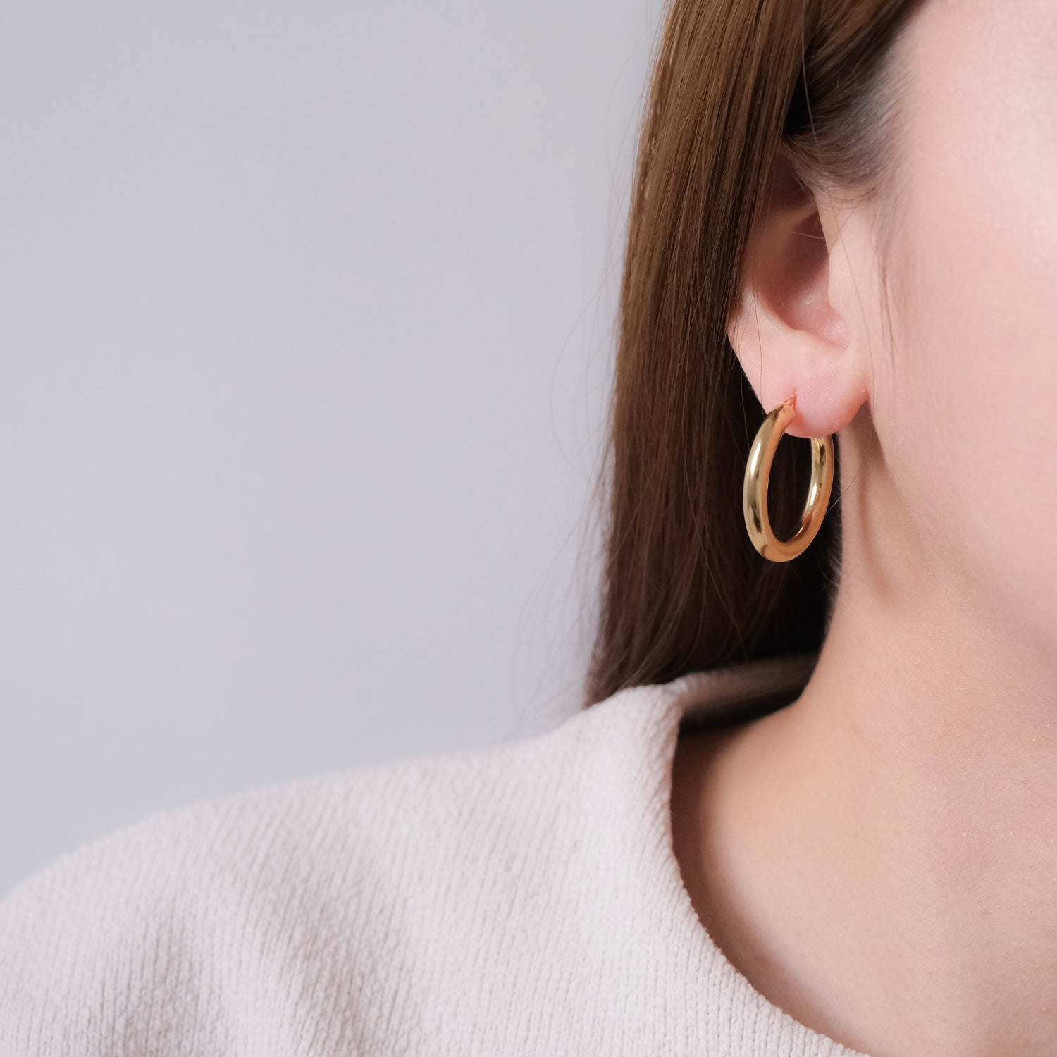 Wearing Bianca Round Hoops - Large