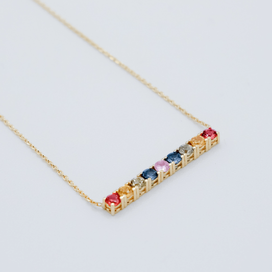 Rainbow Colorful Radiance Bar Necklace