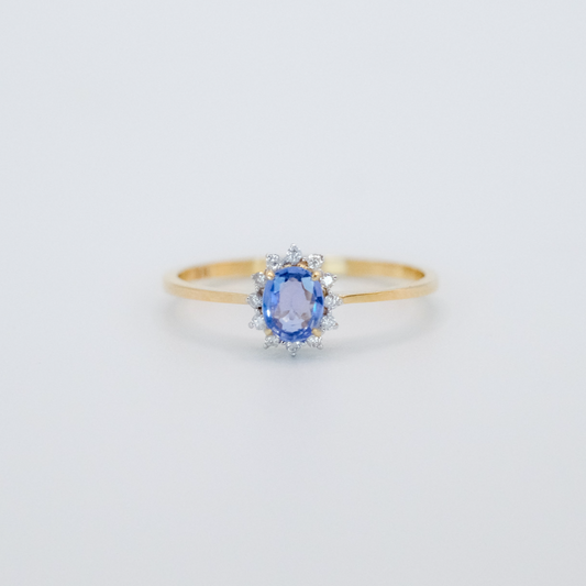 Cinderella Sapphire and Diamond ring