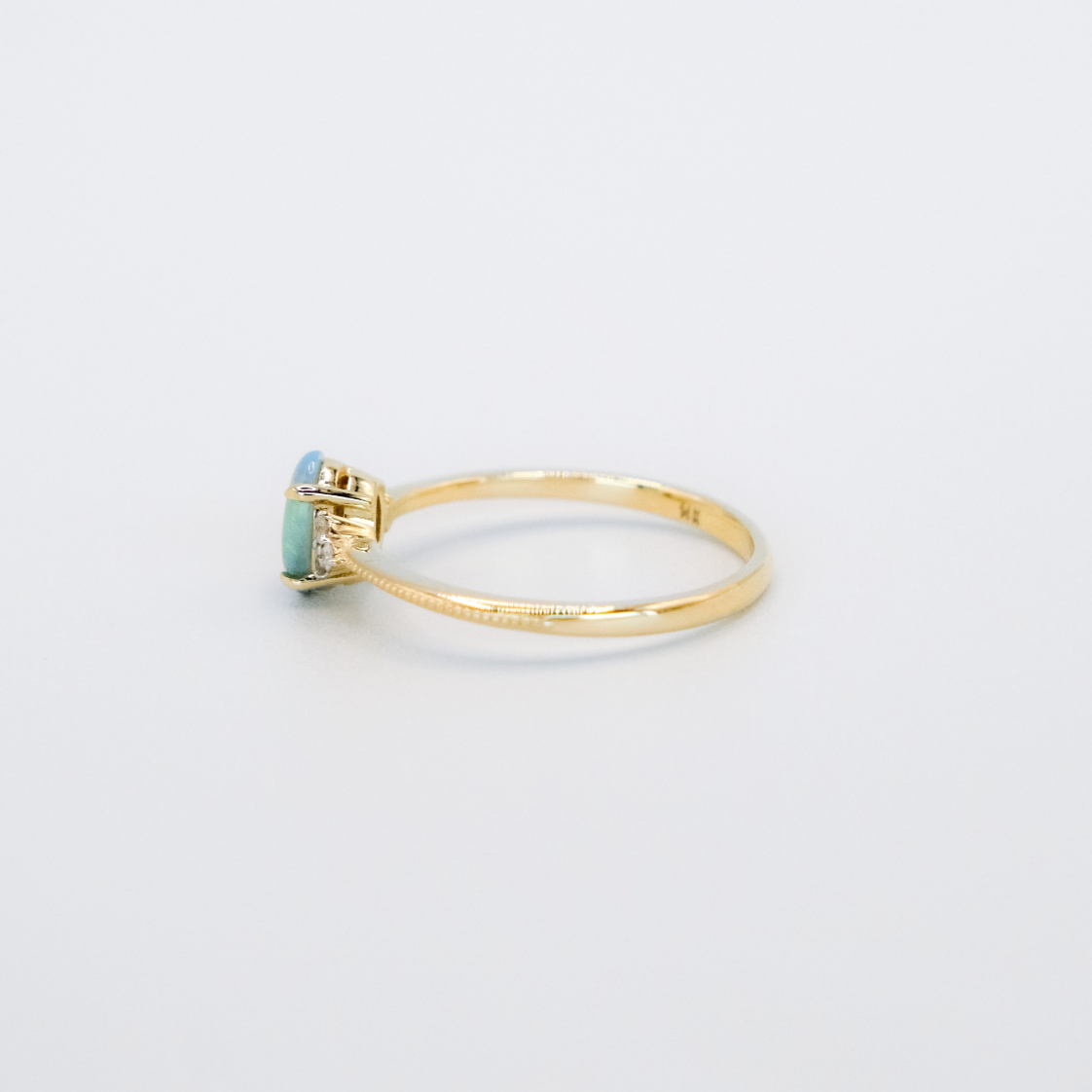 Ariel Opal and Diamond Ring - Side View