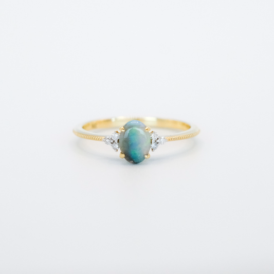 Ariel Opal and Diamond Ring