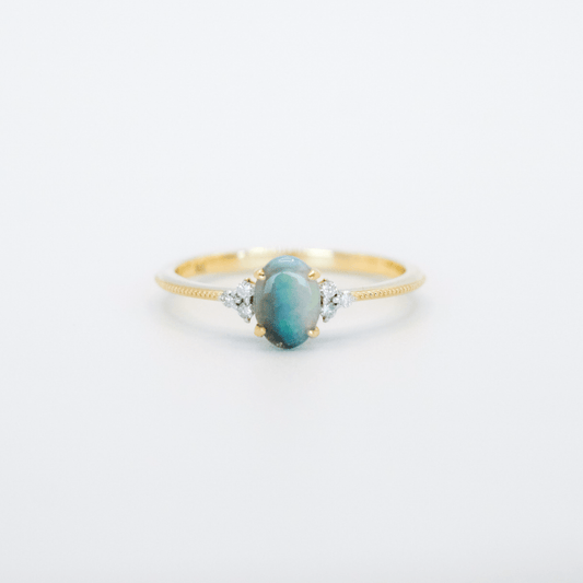 Ariel Opal and Diamond Ring
