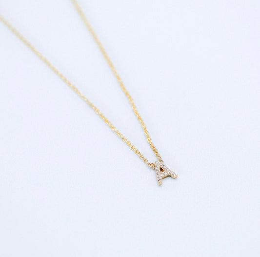 Diamond Drop Initial Personalized Necklace - Close View