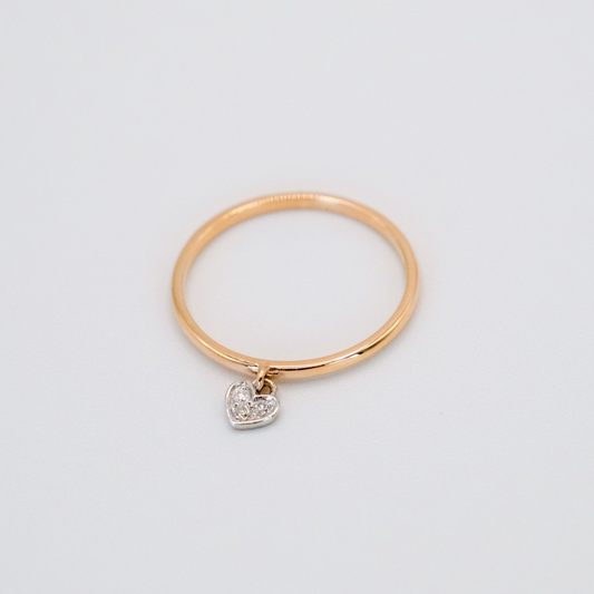 Floating Heart-Shaped Diamond Ring