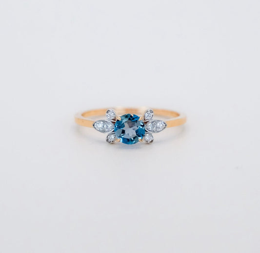 Snow White Blue Topaz Ring