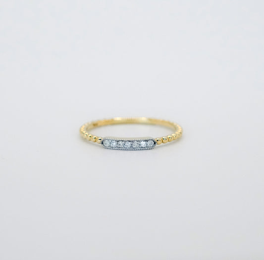 Beaded Diamond Pave Ring