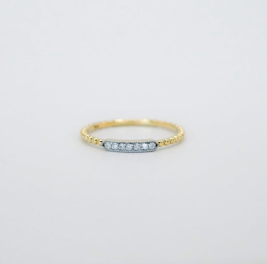 Beaded Diamond Pave Ring