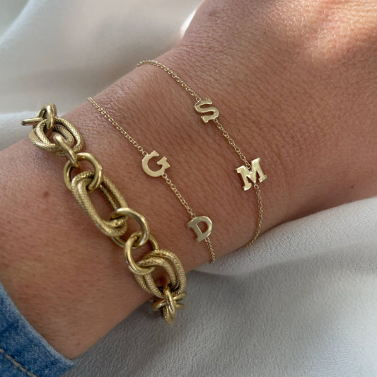 Double Initial Bracelet - Lu and Lo Jewellery