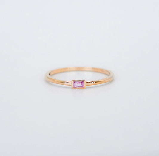 Mini Bezel Baguette Ring