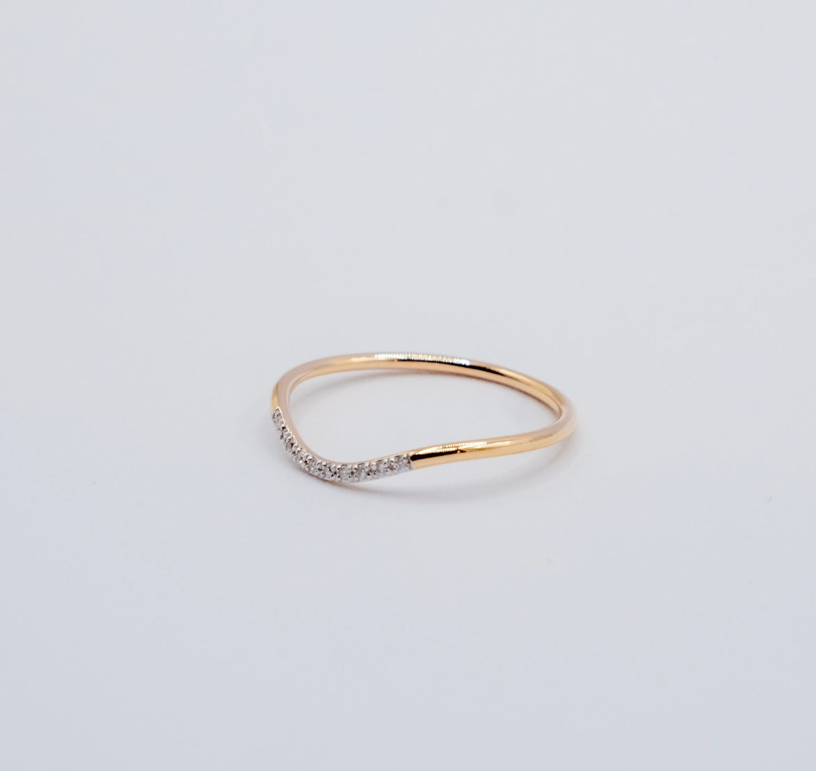 Pave Diamond Wave Ring - Side View