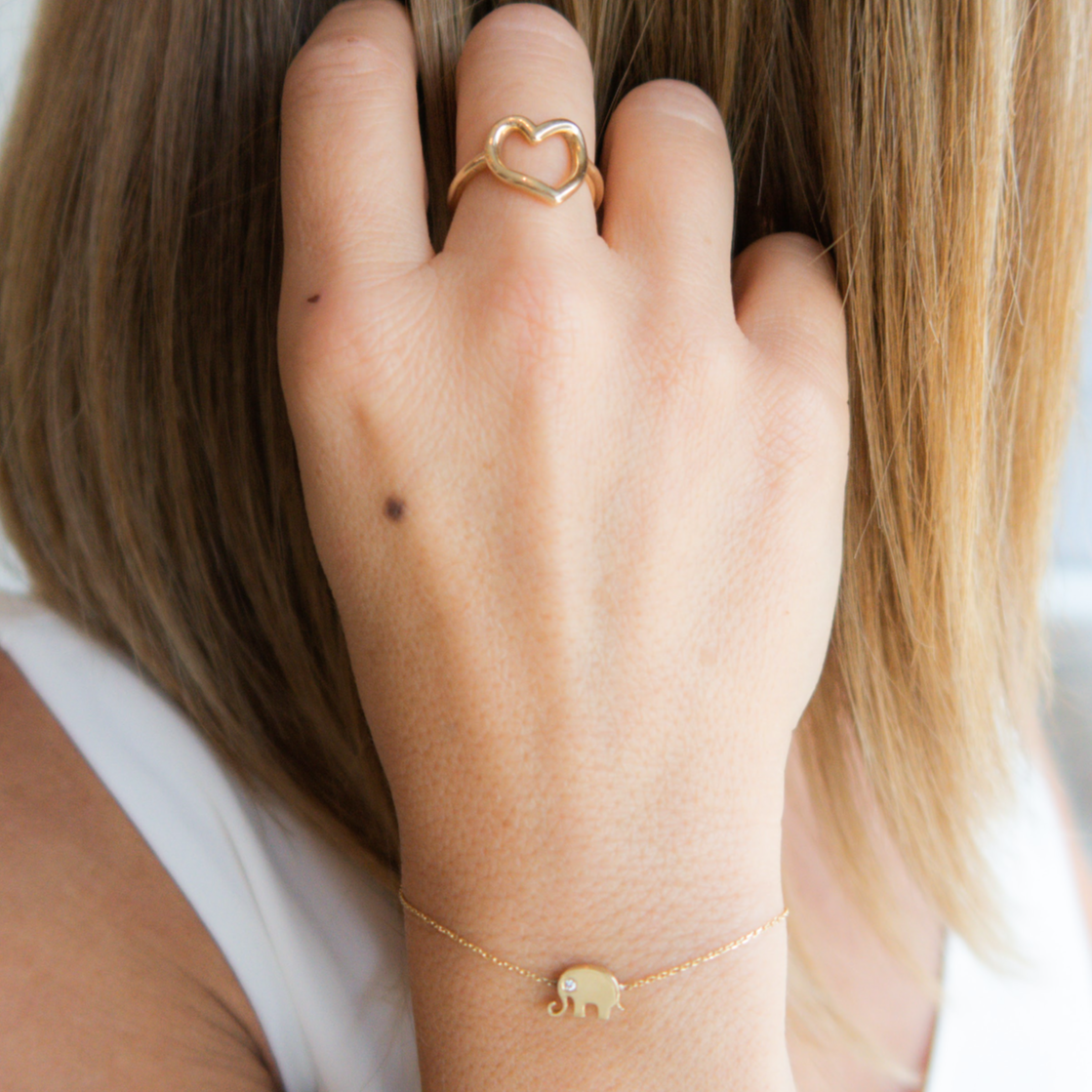Wearing Lucky Ellie Elephant Bracelet
