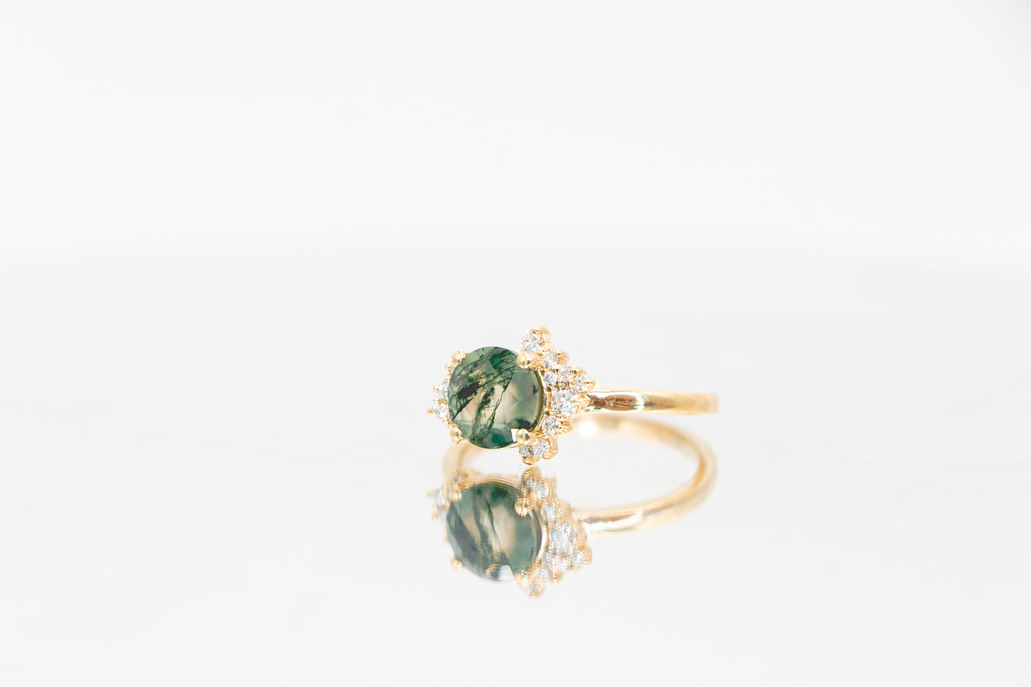Zaria Moss Agate Ring - Side View 1