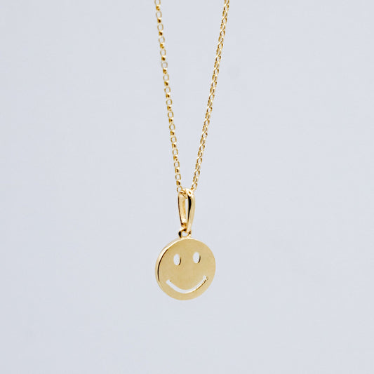 Happy Face Pendant Necklace - Close View