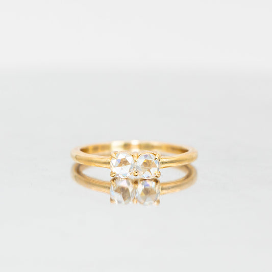Rosette Grace Double Rose Cut Diamonds Gold Ring