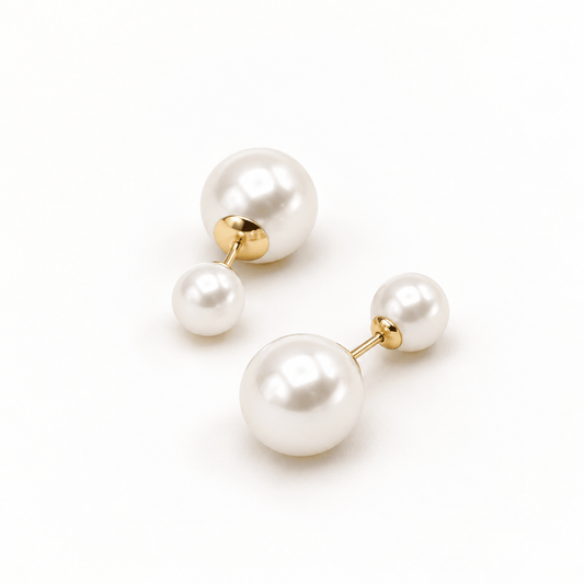 BianDouble Pearl Studs - Large - Lu and Lo Jewellery
