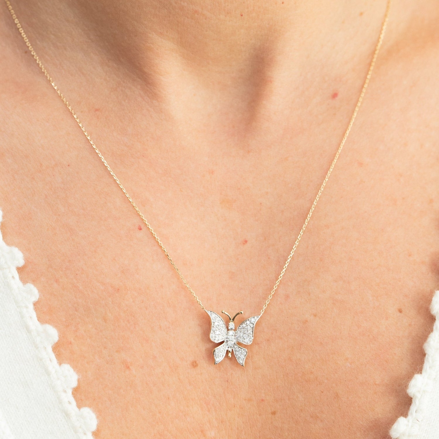 Diamond Flutterfly Necklace - Lu and Lo Jewellery