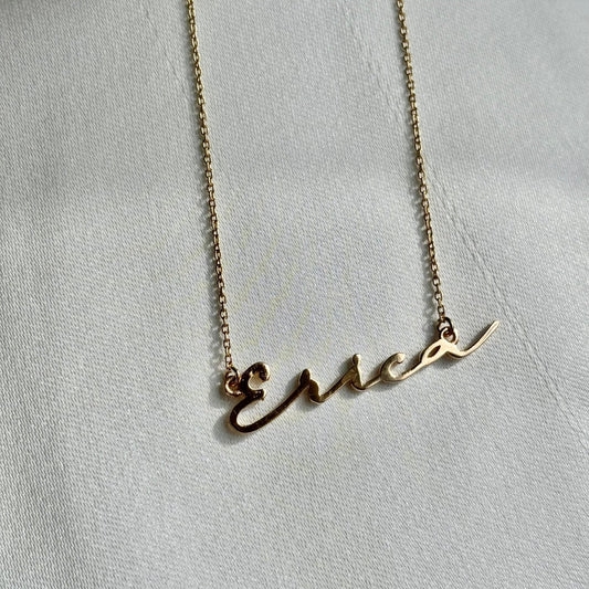 FIne Line Script Necklace - Personalized Jewelry Gift - Lu and Lo Jewellery