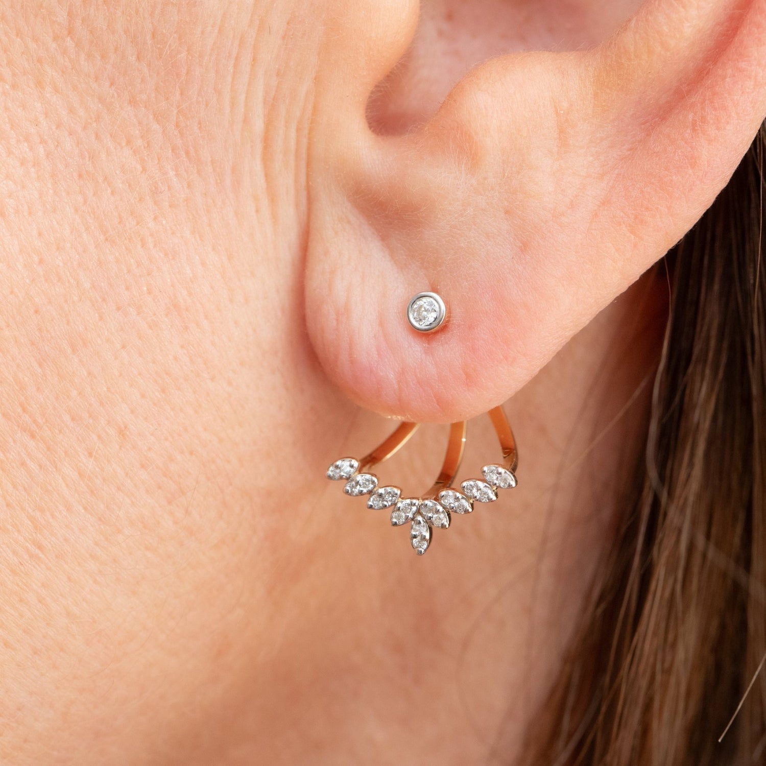 Marquise Diamond Fan Studs - Lu and Lo Jewellery