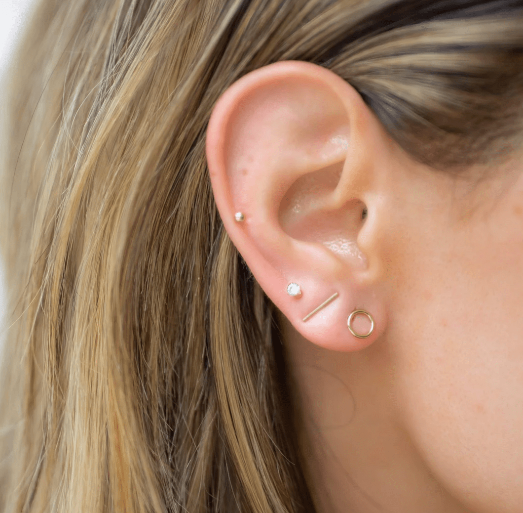 Mini Circle Stud Earrings – Dainty Gold Everyday Studs - Lu and Lo Jewellery