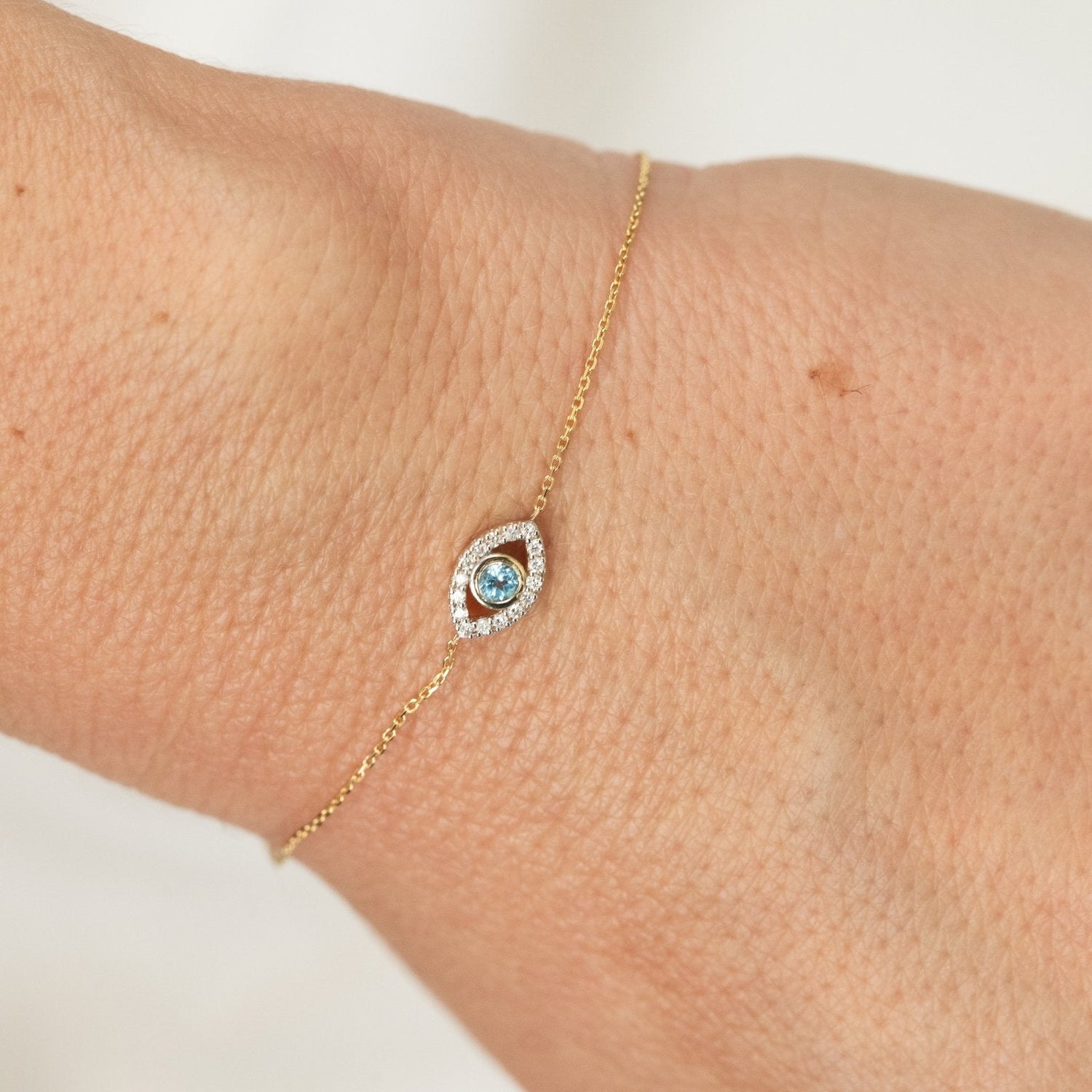 Mini Diamond Evil Eye Bracelet | Unique Protection Jewelry - Lu and Lo Jewellery