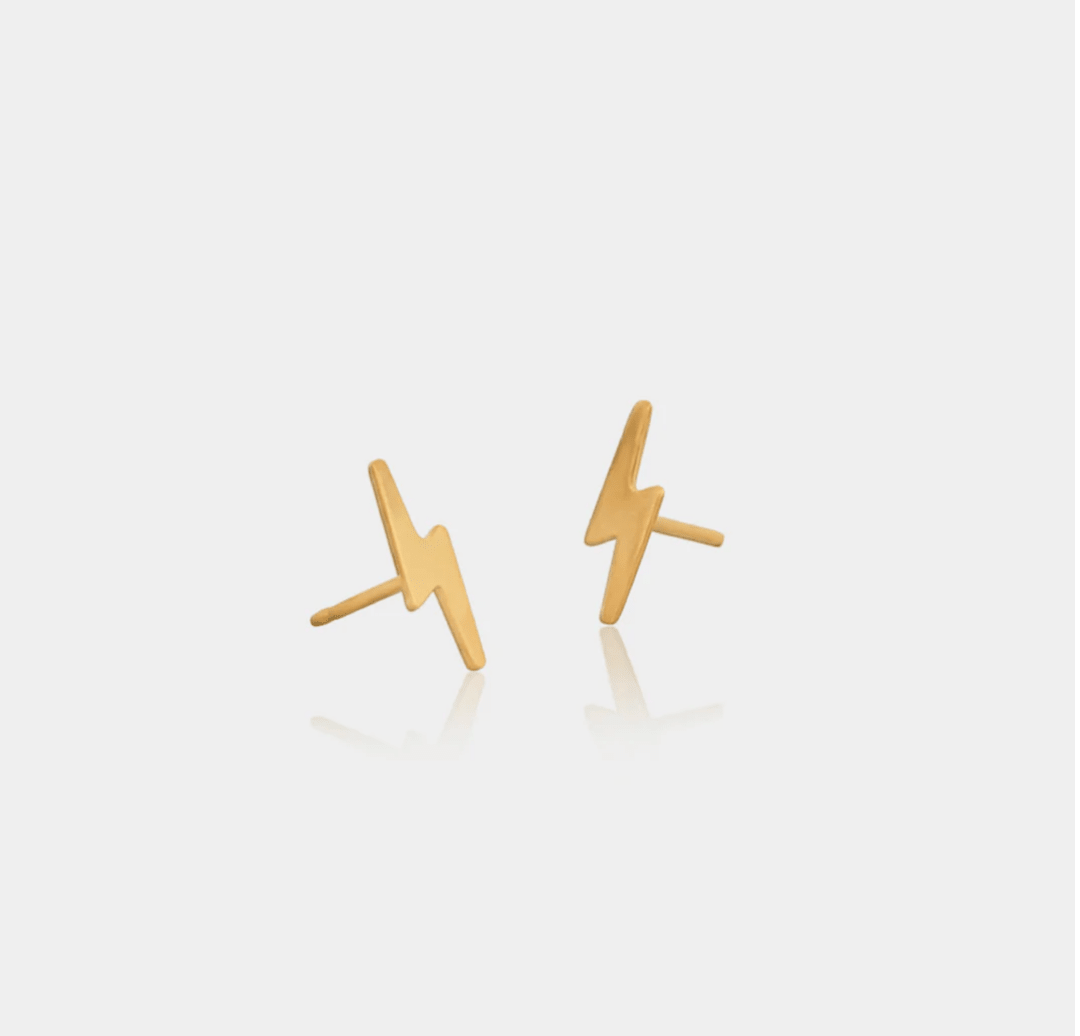 Mini Lightning Bolt Studs – Unique Minimalist Jewelry - Lu and Lo Jewellery