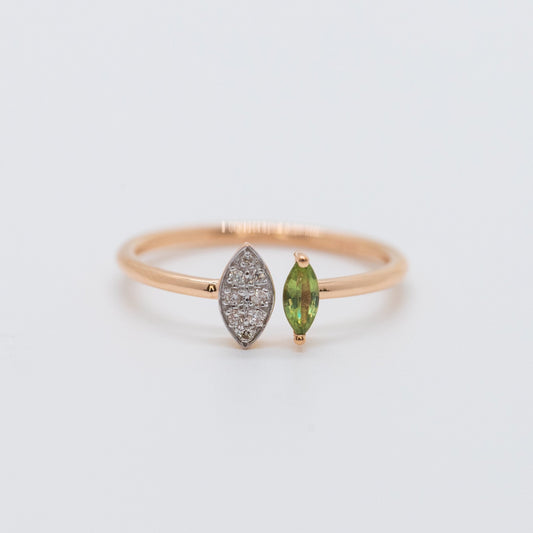 Peridot & Diamond Harmony Ring - Lu and Lo Jewellery