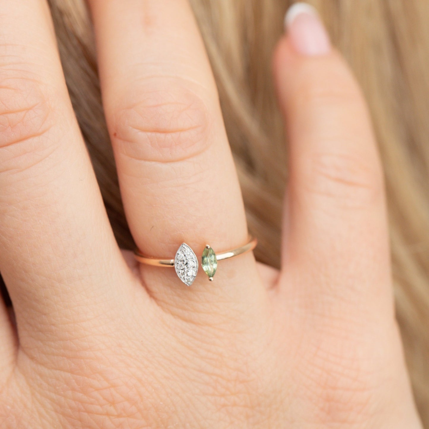 Peridot & Diamond Harmony Ring - Lu and Lo Jewellery