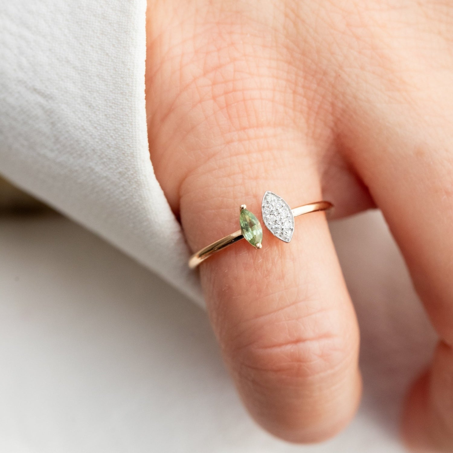 Peridot & Diamond Harmony Ring - Lu and Lo Jewellery