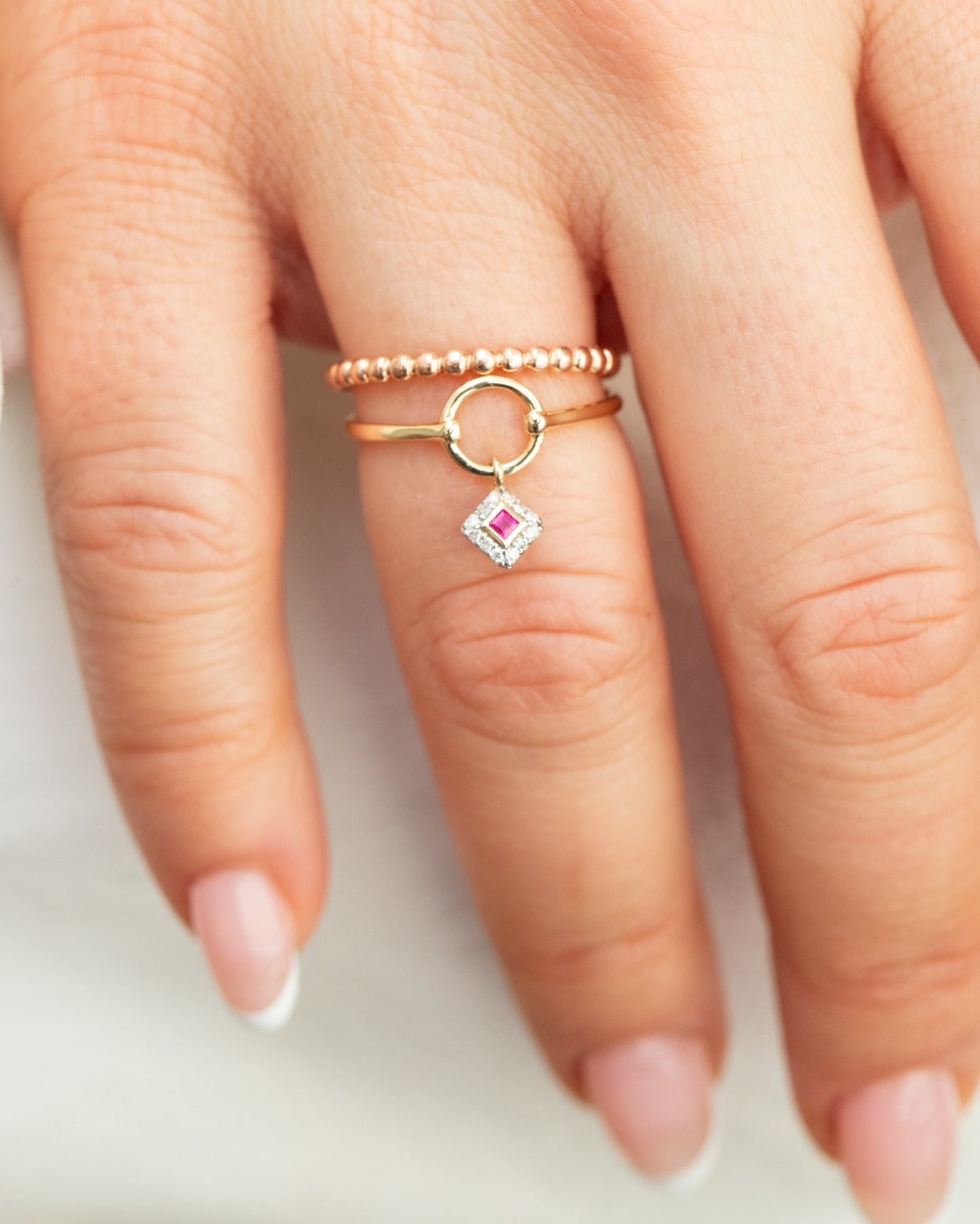Ruby Orbit Charm Ring - Lu and Lo Jewellery