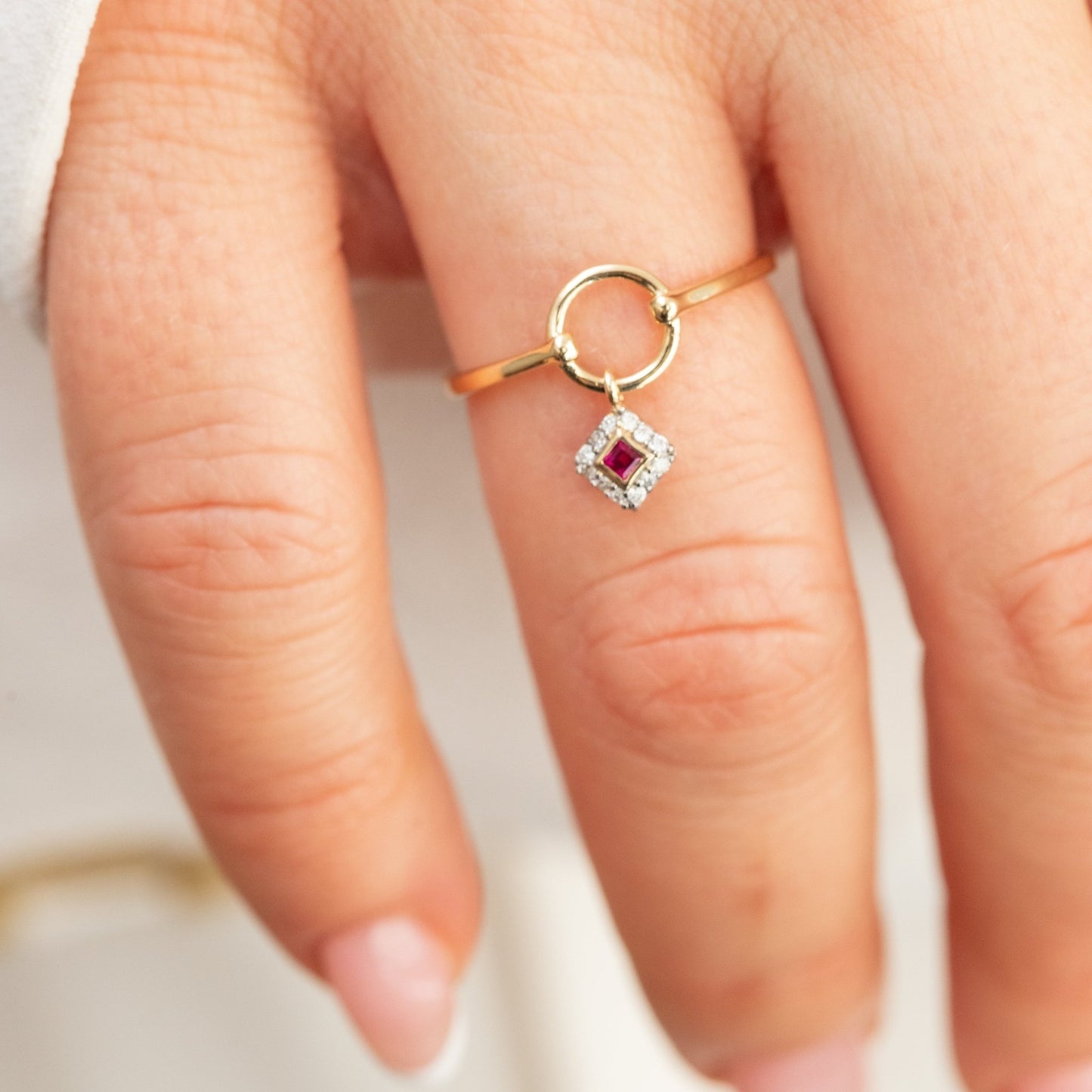 Ruby Orbit Charm Ring - Lu and Lo Jewellery