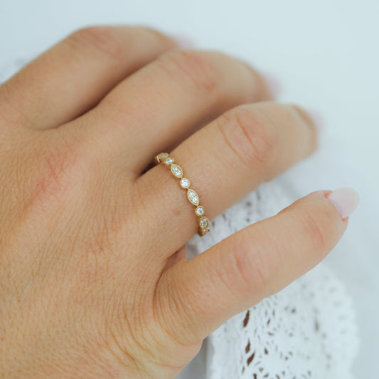 Sage Diamond Wedding Band - Lu and Lo Jewellery