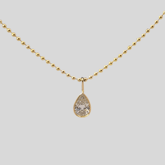 The Lumi Pear Lab Diamond Bead Necklace - Lu and Lo Jewellery