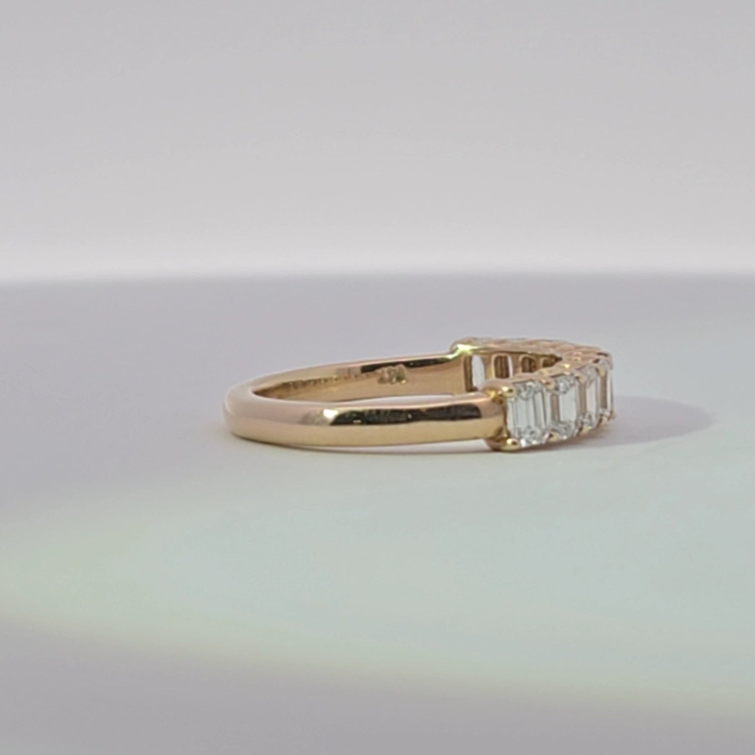 Yellow Gold Eternity Ring with Emerald Cut Diamonds - Lu and Lo Jewellery