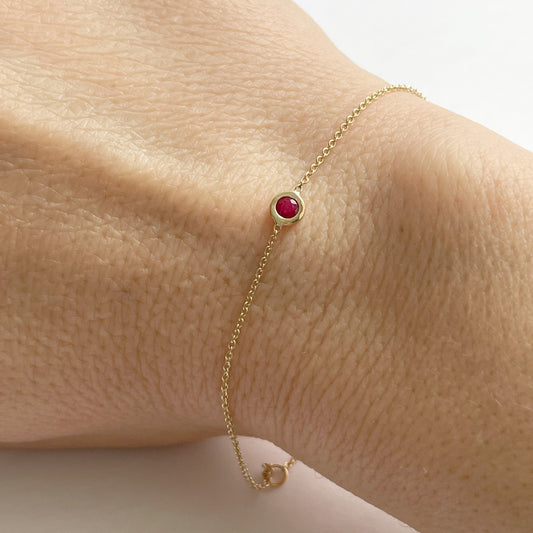 Bezel Birthstone Customizable Bracelet