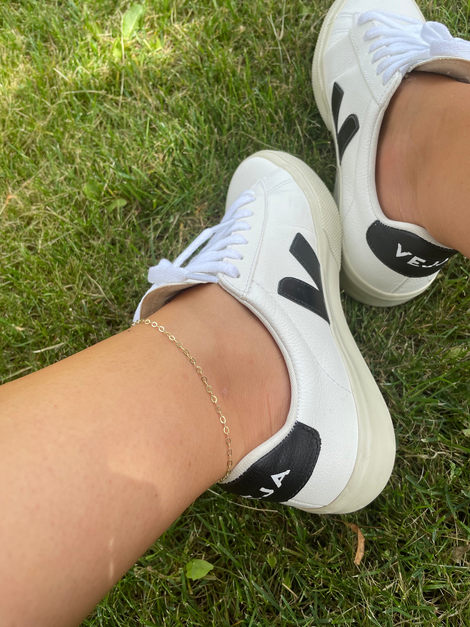 Wearing Smashed Cable Chain Anklet