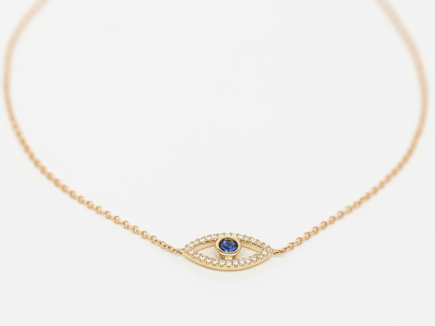 Diamond & Sapphire Evil Eye Bracelet - Close View