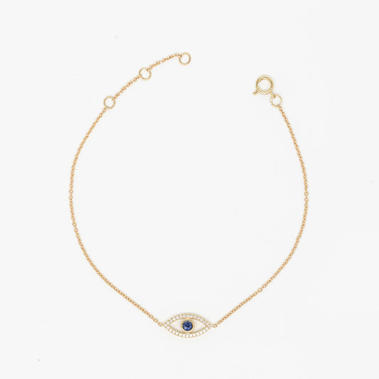 Diamond & Sapphire Evil Eye Bracelet