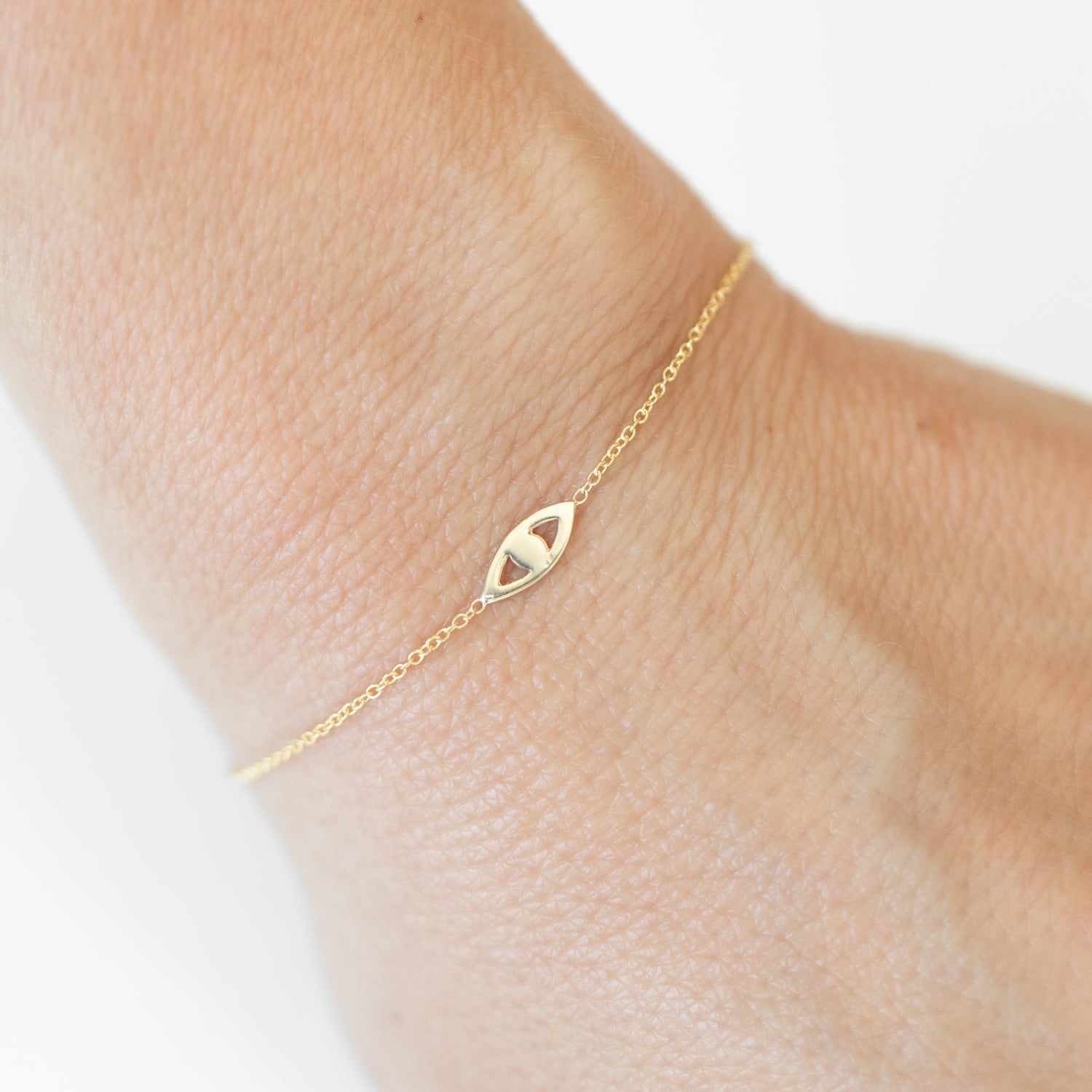 Wearing Mini Evil Eye Bracelet