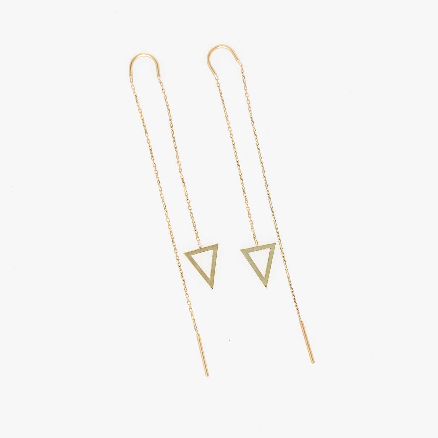 Open Triangle Threader Earrings