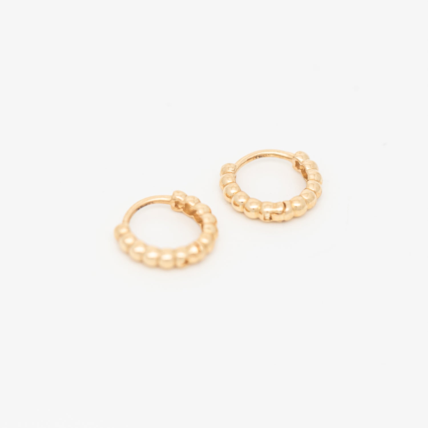 Mini Bead Huggie Hoop Earrings
