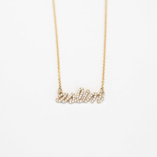 Diamond Cursive Name Personalized Necklace